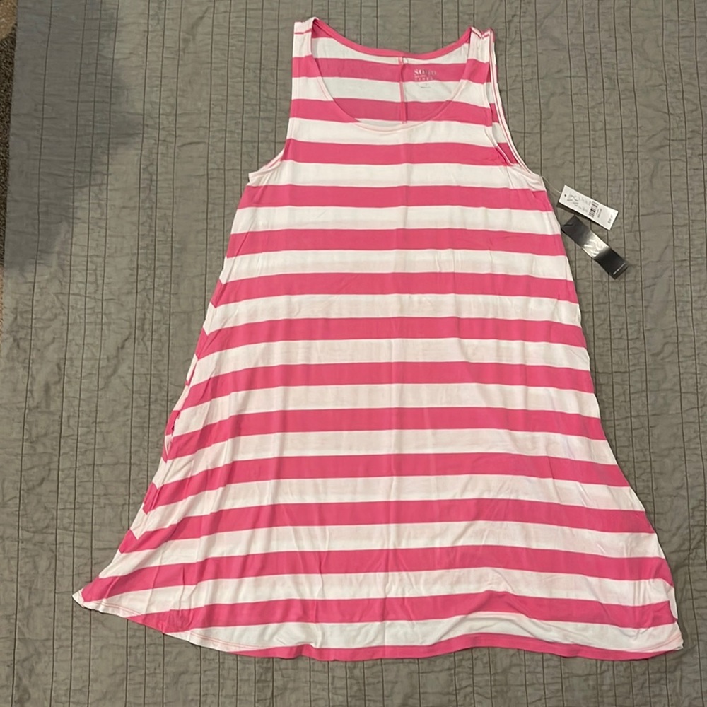 NWT - NY&Co Sundress (M) - Pink & White Striped